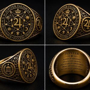 Bague talisman Jupiter en or 18 carats — Khodam Djinn — Khodam Djinn