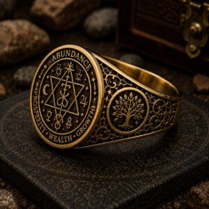 Bague sceau d’abondance en or 18 carats — Khodam Djinn — Khodam Djinn