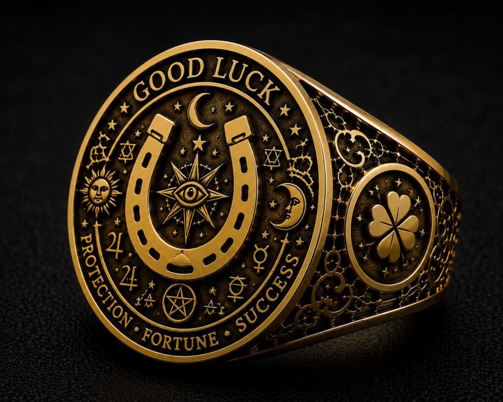Glückshufeisen-Ring aus 18 Karat Gold — Khodam Djinn — Khodam Djinn