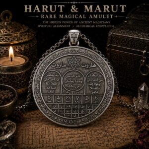 Khodam Djinn Harut & Marut Rare Magical Amulet Necklace – Ancient Arabic Talisman for Alchemical Knowledge Spiritual Alignment