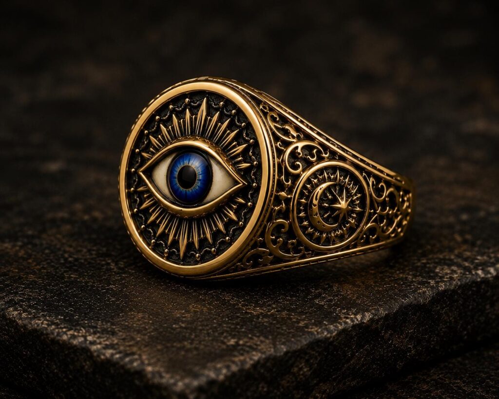 Bague mauvais œil en or 18 carats — Khodam Djinn — Khodam Djinn
