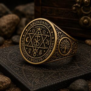Bague sceau d’abondance en or 18 carats — Khodam Djinn — Khodam Djinn