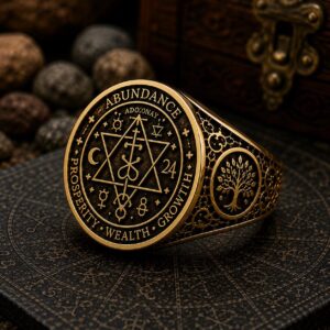 Bague sceau d’abondance en or 18 carats — Khodam Djinn — Khodam Djinn