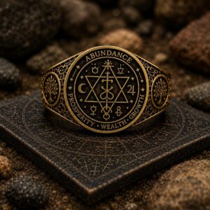 Bague sceau d’abondance en or 18 carats — Khodam Djinn — Khodam Djinn