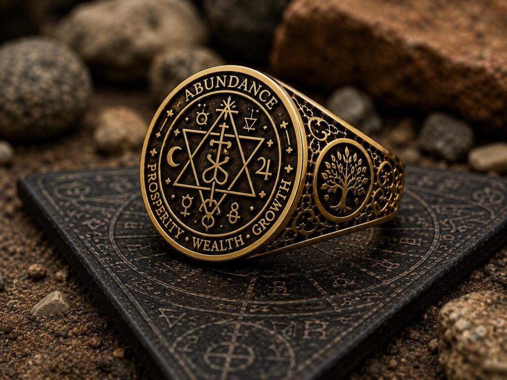 Bague sceau d’abondance en or 18 carats — Khodam Djinn — Khodam Djinn
