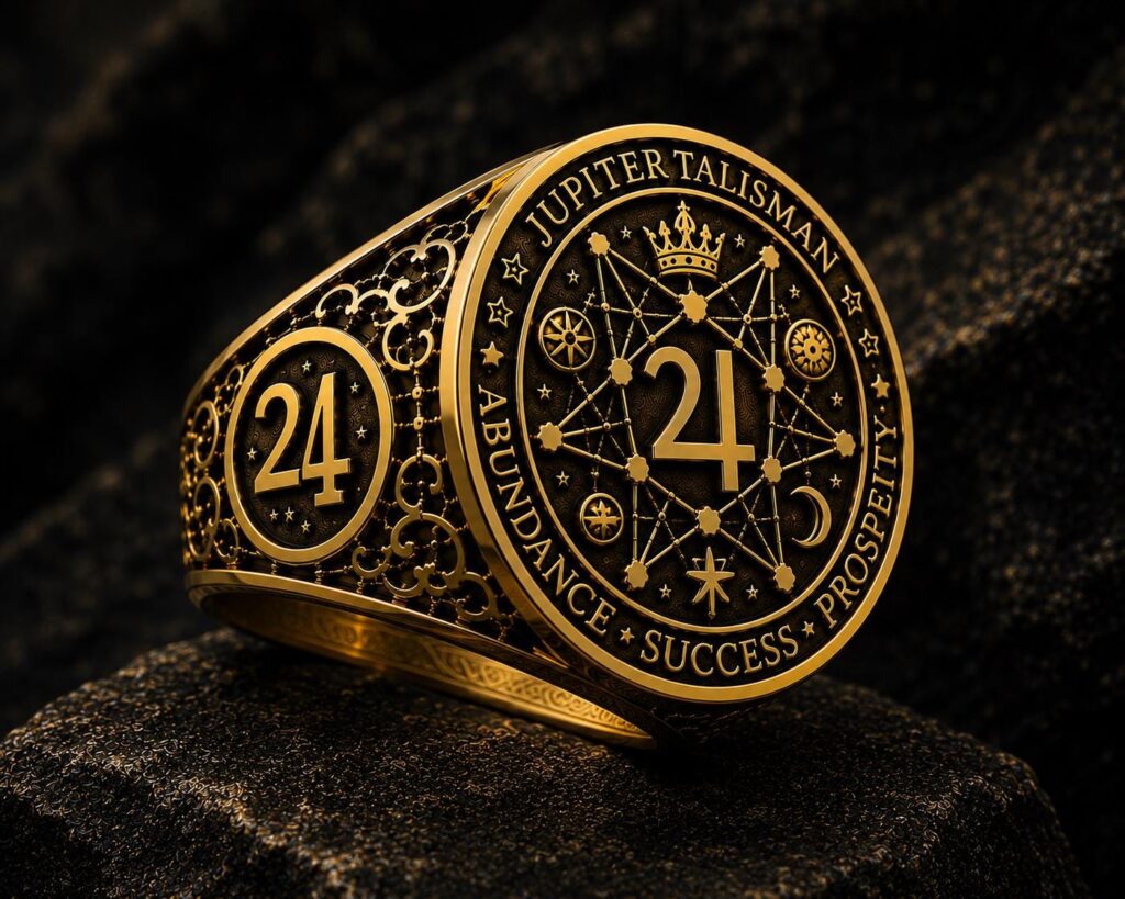Bague talisman Jupiter en or 18 carats — Khodam Djinn — Khodam Djinn
