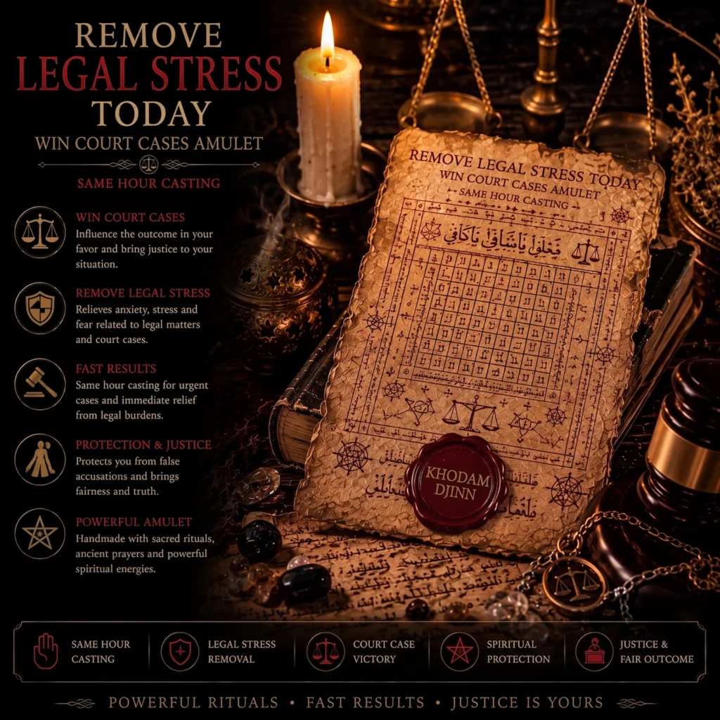 Amulette rituelle face au stress juridique — Khodam Djinn — Khodam Djinn
