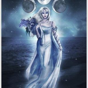 Spuk-Ring Selene Moon Goddess Water Spirit Healing Magic Night Shadow Soul — Khodam Djinn