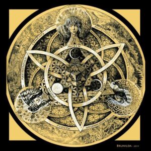 Anneau hanté Trois sorcières de lune Dark Nouveau Plein Blanc Magique Lunaire Énergie de vie — Khodam Djinn