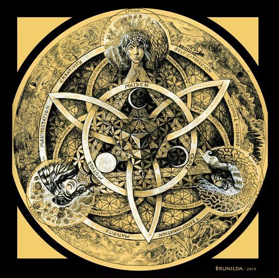 Spuk Ring Drei Mond Hexen Dark New Full White Magic Mondlebensenergie — Khodam Djinn