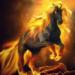Licorne de feu amulette hantée Magic Nature Healing Power Protection Énergie — Khodam Djinn